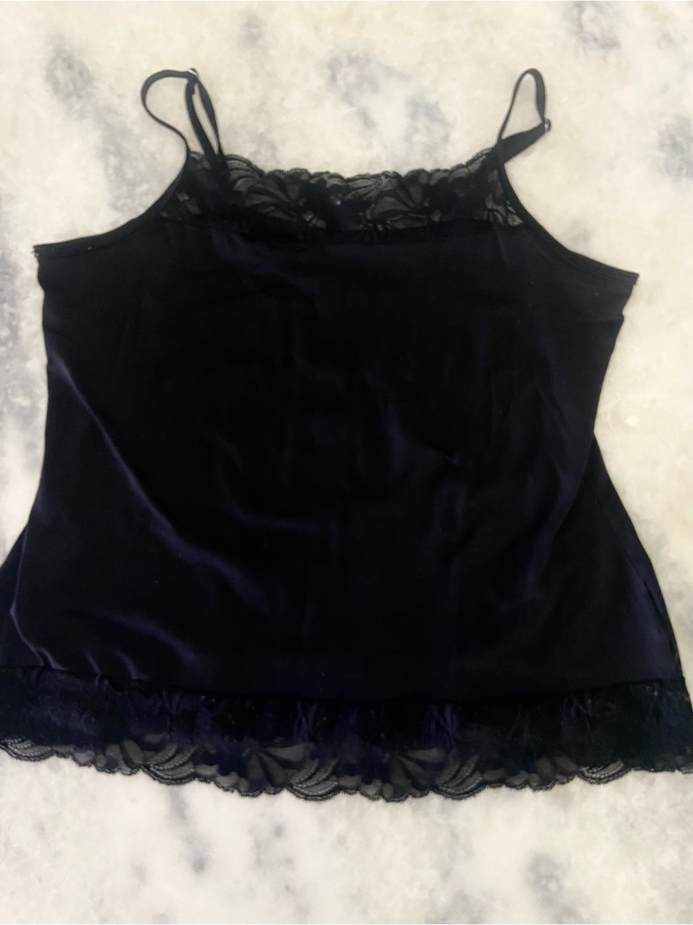 White House Black Market Black Lace-Trim Camisole